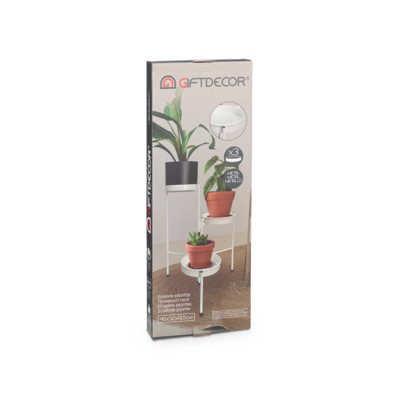 POT SHELVES WITH 3 HEIGHTS WHITE