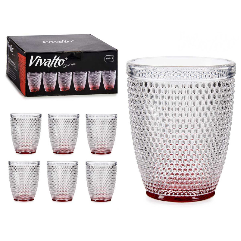300ML RED POINTS WATER GLASS 