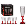 COUPE CHAMPAGNE VERRE DEC POINTS PIED ROUGE 180ML
