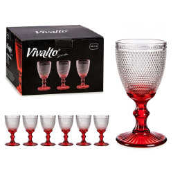 COUPE EAU VERRE DEC POINTS PIED ROUGE 240ML