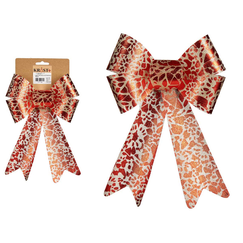 PVC BOW STAMPED RED 15X25 CM