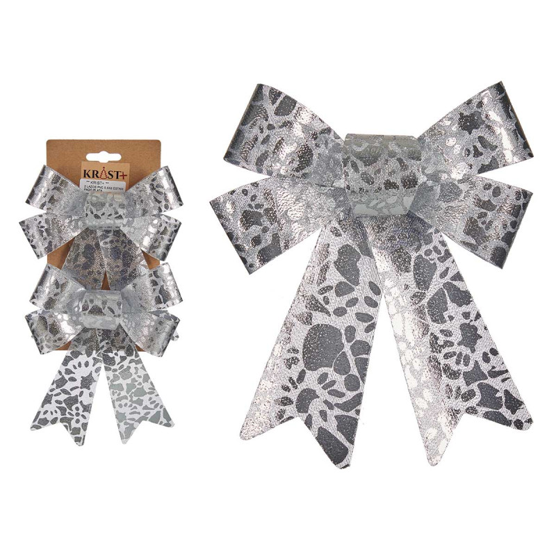 2 NASTRI PVC 14X20 CM STAMPATO ARGENTO 