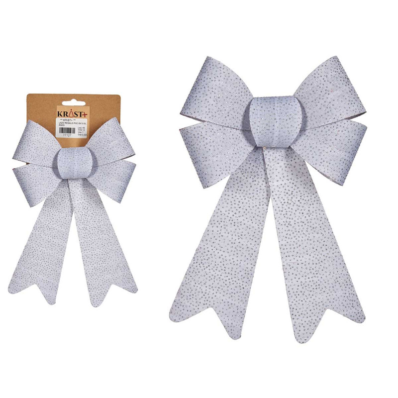NASTRO REGALO PVC 15X25 CM  ARGENTO CON PUNTI 