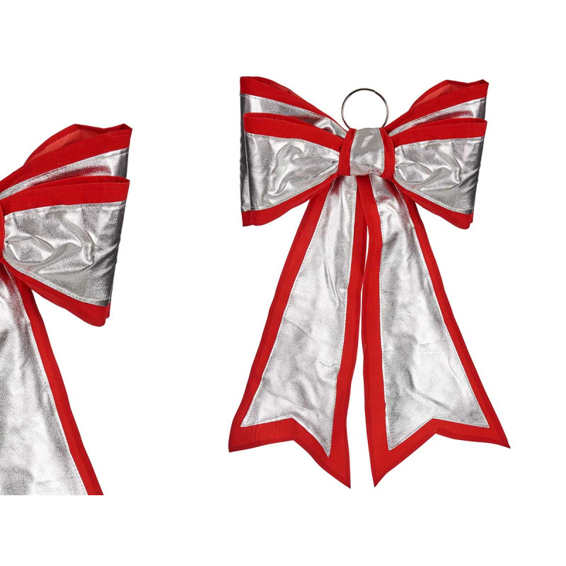 BOW 40X60 CM ELECTRIC SILVER AND RED