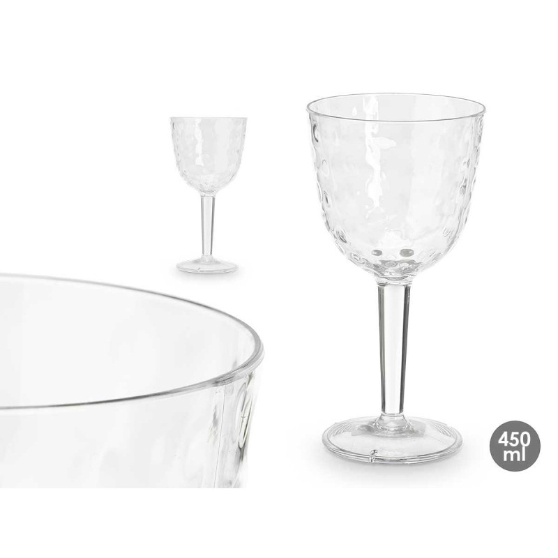 COPA PLASTICO PUNTOS 450ML TRANSPARENTE