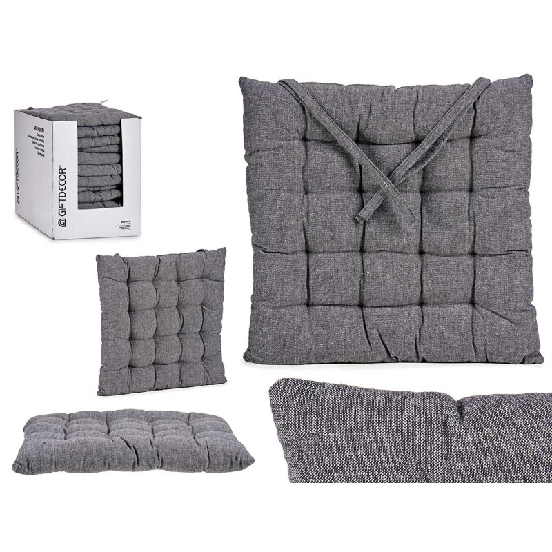 COUSSIN LISSE GRIS FONCE