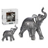 ELEPHANT RESINE GRAND ARGENT