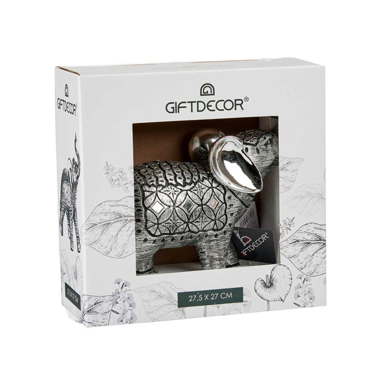ELEFANTE RESINA GRANDE ARGENTO