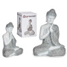 BUDDA SEDUTO MANI RESINA GR BIA/ARG