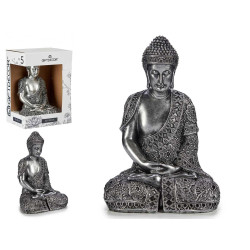 BUDDA SEDUTO RESINA GRANDE ARGENTO