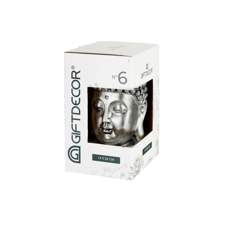 TESTA BUDDA RESINA ARGENTO