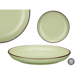 PLATO POSTRE 20 CM VERDE OLIVA