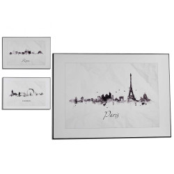 TOILE NOIR SET 3 PARIS LONDRES ROME