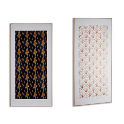 TOILE BOIS SET 2 GEOMETRIQUE 34