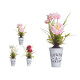 PIANTA FIORE APERTA VASO METALLO ASSORT 4