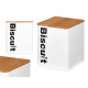 CAIXA QUADRAD METAL BISCUIT BRANCA COM TAMPA BAMBU