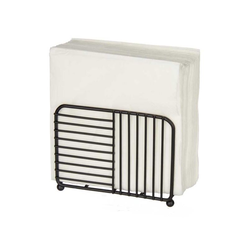 PORTE-SERVIETTES SIMPLE EN MÉTAL NOIR