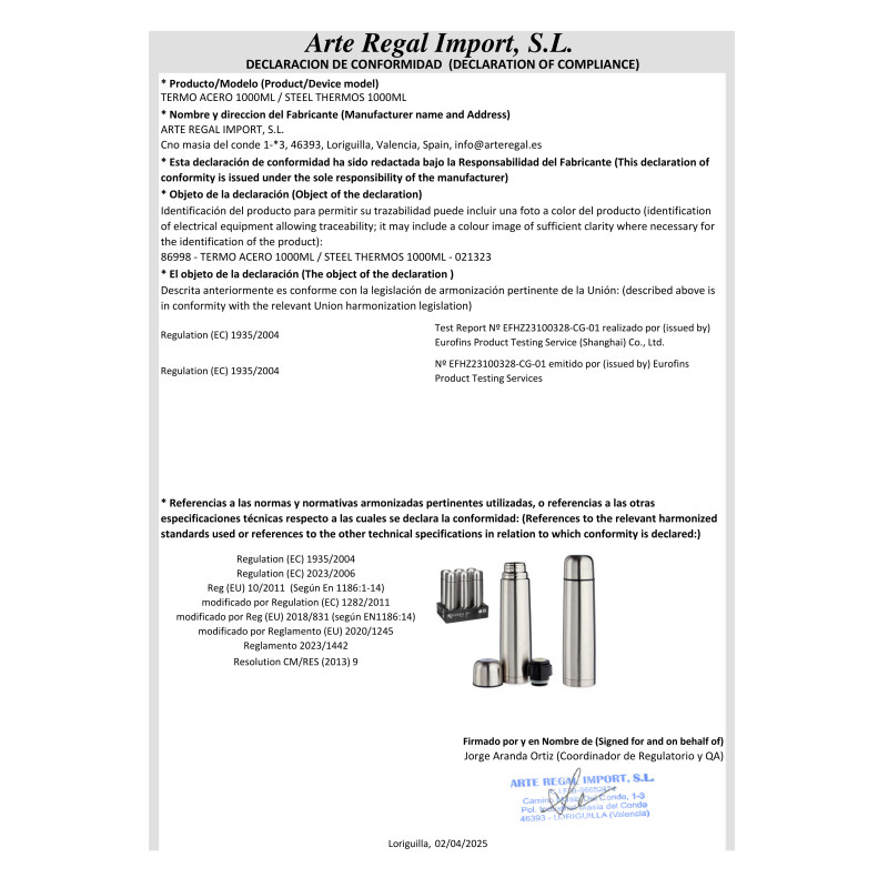 STEEL THERMOS 1000ML
