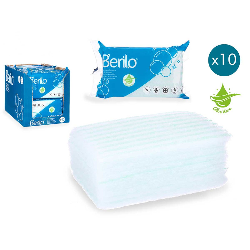 SET 10 ESPONJAS SABÃO 20X12CM