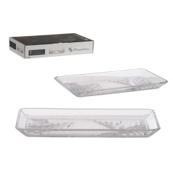 CONJ 2 BANDEJAS MADLEN CRYSTALLINE 22X12CM