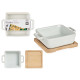 SQUARE TRAY WITH BAMBOO BASE 