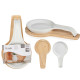 APERITIVE TRAY WITH CERAMIC SPOON BAMBOO BASE 