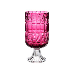 VASE VERRE TAILLE ROSE FONCE