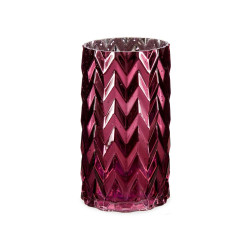 SPIKE SPRAYED GLASS VASE DARK PINK