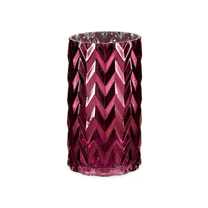 SPIKE SPRAYED GLASS VASE DARK PINK