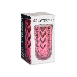 SPIKE SPRAYED GLASS VASE DARK PINK