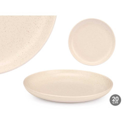 ASSIETTE DESERT 20 CM À POIS CRÈME
