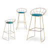 SEDIA BAR CROMATA ORO BLU