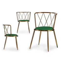 SEDIA ROMBO CROMATA ORO VERDE