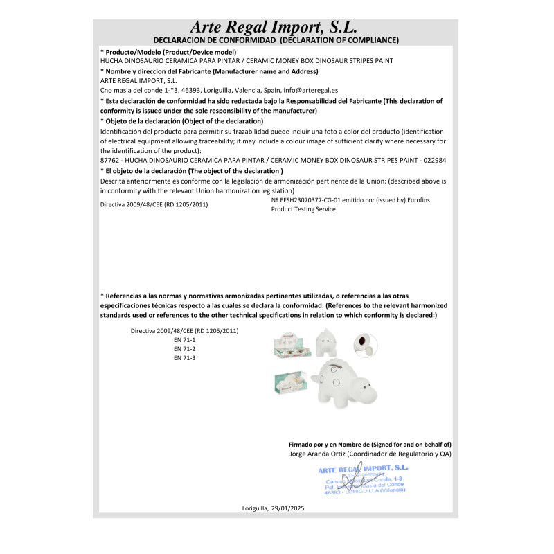 DINOSAURO CERAMICA DIPINGERE RIGHE