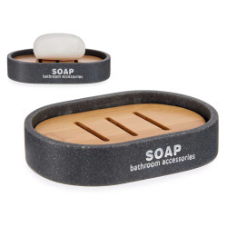 SAVON DE SALLE DE BAIN EN RÉSINE GRIS