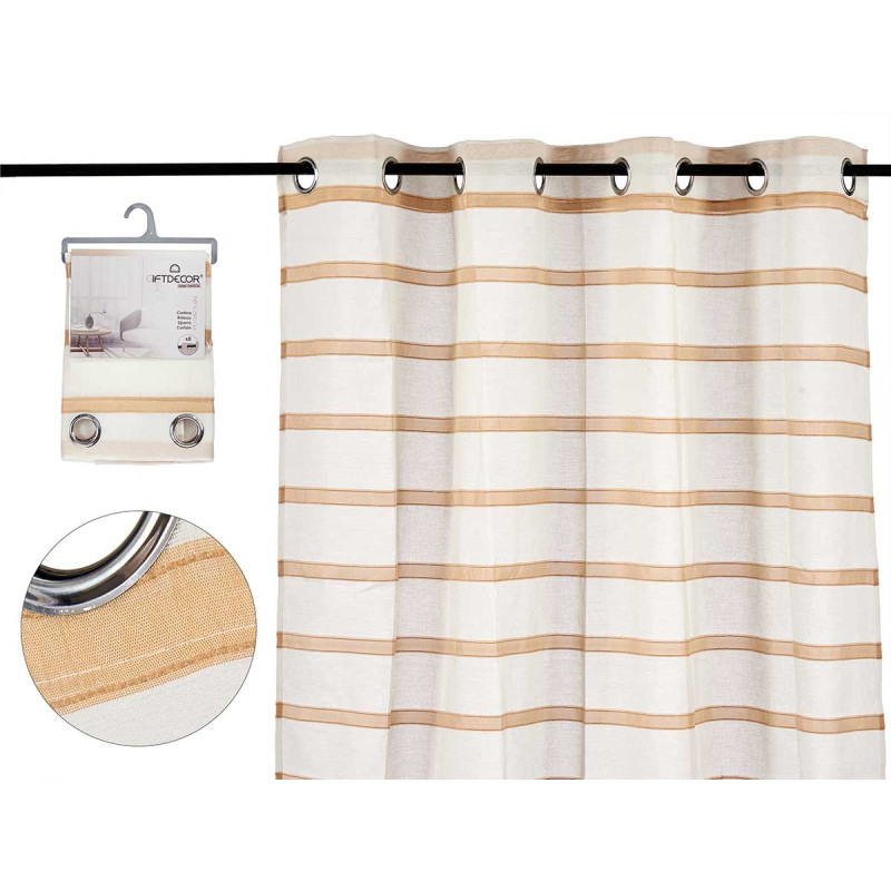 TENDINA RIGHE MARRONE 140X260 CM