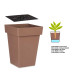 VASO QUADRADO CASTANHO C RESERVA AGUA 30 CM 