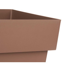 SQUARE POT BROWN WITH WATER RESERVOIR  30CM DIAM