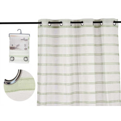 RIDEAU DENTELLE RAYURES VERT 140X260 CM