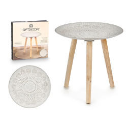 WOODEN TABLE MANDALA DECORATION 40CM 