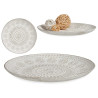 PRATO MADEIRA DECORAÇAO MANDALAS BRANCO 35 CM 