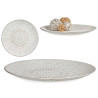 PRATO MADEIRA DECORAÇAO MANDALAS BRANCO 35 CM 