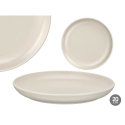 ASSIETTE DESERT 20 CM À POIS GRIS CLAIR