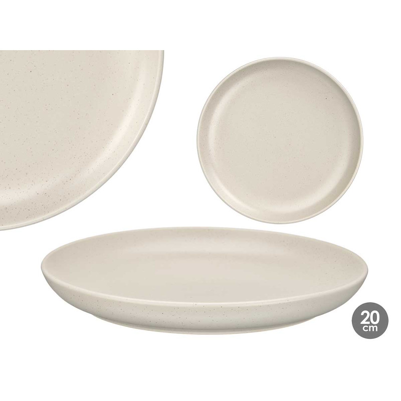 PRATO DE SOBREMESA 20 CM CINZENTO CLARO