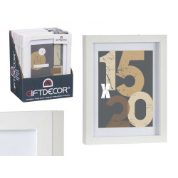 15X20CM WHITE PASSE-PARTOUT WOOD PHOTOFRAME 