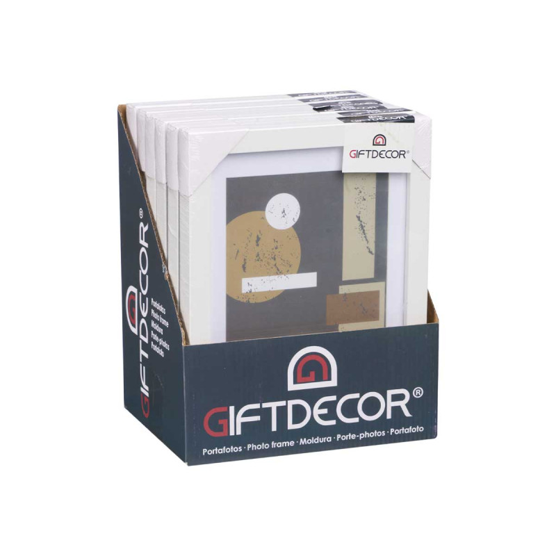15X20CM WHITE PASSE-PARTOUT WOOD PHOTOFRAME 