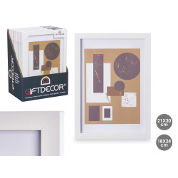 18X24CM WHITE PASSE-PARTOUT WOOD PHOTOFRAME 