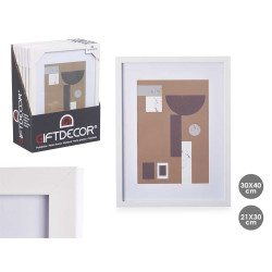 21X30CM WHITE PASSE-PARTOUT WOOD PHOTOFRAME 