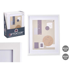 30X40CM WHITE PASSE-PARTOUT WOOD PHOTOFRAME 