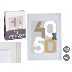 40X50CM WHITE PASSE-PARTOUT WOOD PHOTOFRAME 